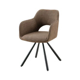 Scaun dining rotativ, taupe, tapiserie textil si cadru metalic, 60x84x61 cm, Aeris