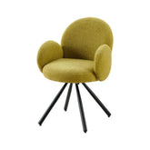 Scaun dining rotativ, verde oliv, tapiserie textil si cadru metalic, 60x84x61 cm Teddy