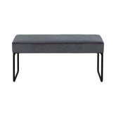 Bancheta gri inchis din catifea din tesatura Vic si otel, 95 cm, Xenia Actona