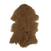 Blana naturala de oaie tibetana XL (90-110 cm), colorata caramel