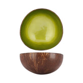 Bol din cocos Ø14 x 6 cm maro/verde Cocos Metallic Lime Noya