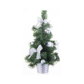 Brad artificial de Craciun MagicHome, impodobit, argintiu, funda, 40 cm