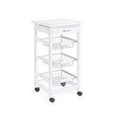 Carucior de bucatarie alb din lemn si otel 37x37x75 cm Small Chef Bizzotto