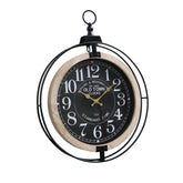 Ceas de perete, negru, din MDF, fier si sticla, Lyon Boltze