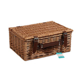 Cos de picnic pentru 2 persoane din rachita naturala maro cu vesela si tacamuri ZQ23-1194