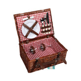 Cos de picnic pentru 2 persoane din rachita naturala maro cu vesela si tacamuri ZQ23-1199