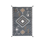 Covor decorativ gri cu modele abstracte, 120x180 cm, bumbac /ploiester