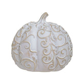 Decoratiune alb/auriu din polirasina dovleac 13X11X12 Inart