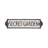 Decoratiune metalica de usa alb/negru 21,2 x H 5,1 cm "Secret Garden"
