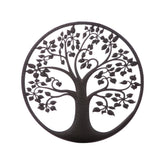 Decoratiune rotunda de perete Ø40cm, maro, din metal, Tree of Life" Gilde