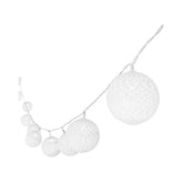 Instalatie 10 lumini LED rotunde albe, bumbac si polipropilena