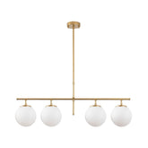 Lustra auriu/alb din metal si sticla cu 4 becuri Roe