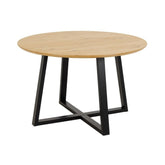 Masa de dining rotunda, maro/negru, din MDF furniruit Ø120 cm Malika Actona