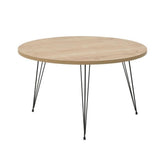 Masuta de cafea Inart din MDF si metal Ø71x42 cm natur/negru