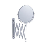 Oglinda cosmetica de perete cu 2 fete, argintie, din metal, Ø17, Wall Mirror Zeller