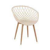 Pachet 3+1 Scaun de living bej din polipropilena si metal Optimus