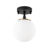 Plafoniera alb/negru din metal si sticla Ø15 cm Atmaca