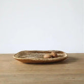 Platou decorativ auriu din polirasina 35 cm Yazhi