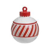 Recipient de depozitare alb/rosu ceramic Ø16X20 Stripes Inart