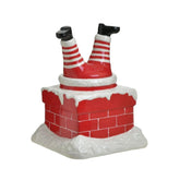 Recipient de depozitare alb/rosu ceramic 24X24X32 Chimney Santa Inart