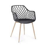 Scaun dining negru din polipropilena si metal Optik Bizzotto