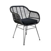 Scaun dining negru/negru din poliratan Trieste House Nordic