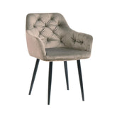 Pachet 3+1 Scaun tip fotoliu living/dining, light mocca, tapiserie catifea, cadru metalic, fix, Velvet