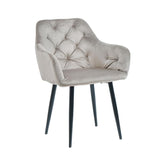 Pachet 3+1 Scaun tip fotoliu living/dining, gri, tapiserie catifea, cadru metalic, fix, 62x58x82, Velvet