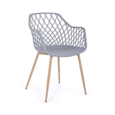 Scaun dining gri din polipropilena si metal Optik Bizzotto