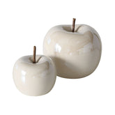 Set 2 decoratiuni albe din ceramica 6,5 / 11 cm design mar Perly Boltze