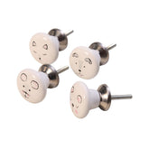 Set de 4 manere pentru mobila, albe, din portelan, Cool Boltze