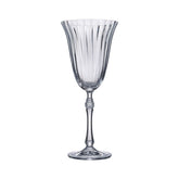 Set de 6 pahare pentru vin rosu, transparent, din cristal de Bohemia, 350 ml, Waterfall