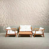 Set mobilier terasa/gradina Malibu 4 piese din lemn masiv de tec cu perne incluse