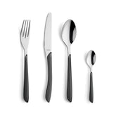 Set tacamuri 24 piese gri-ardezie/argintiu Eclat Amefa