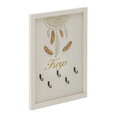 Suport pentru chei din lemn. 26x2x36 cm, alb