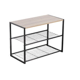 Suport pentru incaltaminte , cu 2 rafturi si banca , din metal si PAL , 63 x 30 x 43 cm , Grunberg RF6330