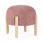 Taburet, roz pal, din lemn poliester si poliuretan, Ø 45 cm, Dayla Bizzotto