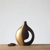 Vaza aurie si maro din polirasina 38.5 cm Yazhi