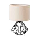 Veioza 30 cm bej/negru din metal si textil Melfort Brilliant