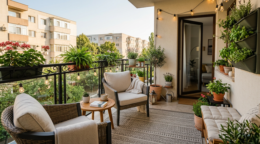 Idei de amenajare pentru un balcon deschis, confortabil și ușor de întreținut