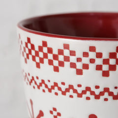 Cana de Craciun rosu/alb cu fulgi de zapada 190 ml Boltze