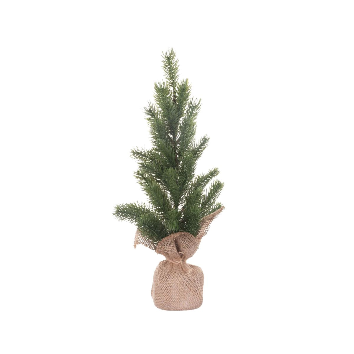 Bradut artificial compact 40 cm cu aspect natural, verde, suport din iuta inclus - MagicHome