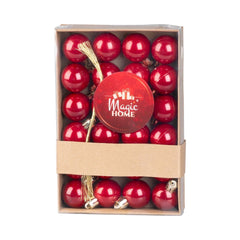 MagicHome Globuri de Craciun, set, 24 buc, 3 cm, rosu