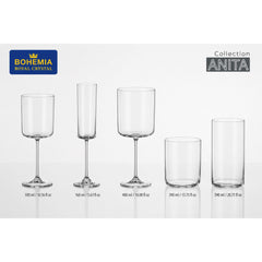 Set de 6 pahare pentru apa, transparent, din cristal de Bohemia, 590 ml, Anita Tumbler