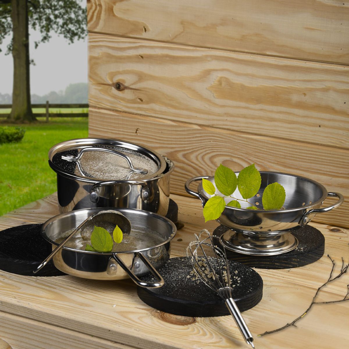 Set de joacă pentru copii, 6 piese, vase și ustensile de bucătărie Esschert Design