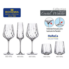 Set de 6 pahare pentru sampanie, din cristal de Bohemia, 160 ml, Crystal Winestar Spirale Flute