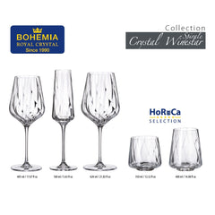 Set de 6 pahare pentru apa, din cristal de Bohemia, 400 ml, Crystal Winestar Spirale Tumbler