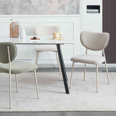 Scaun dining stivuibil Forum, bej-taupe, material textil si cadru metalic