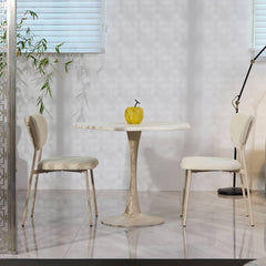 Scaun dining stivuibil Forum, bej-taupe, material textil si cadru metalic