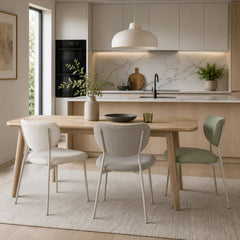 Scaun dining stivuibil Forum, bej-taupe, material textil si cadru metalic